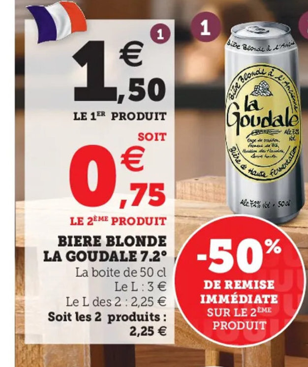 Promo La Goudale Biere Blonde Chez Super U