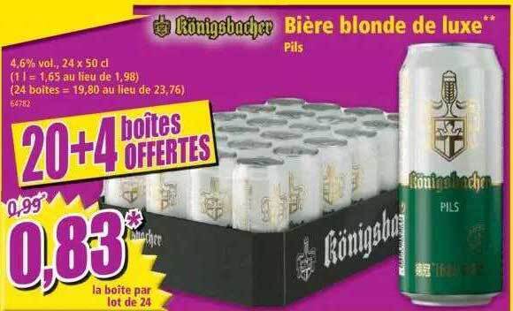 Promo Bi Re Blonde De Luxe Pils K Nigsbacher Chez Norma