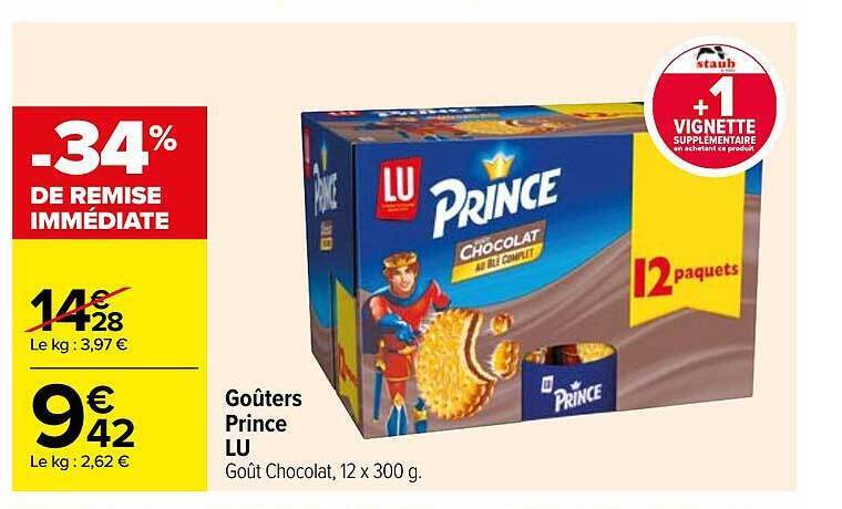 Promo Goûters prince lu chez Carrefour