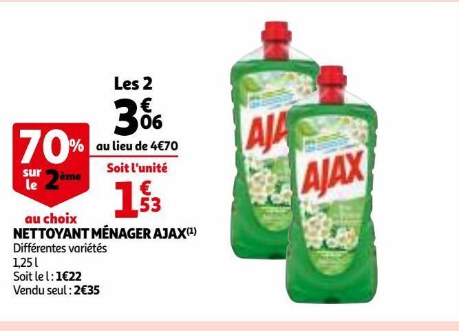 Promo Nettoyant ménager ajax chez Auchan