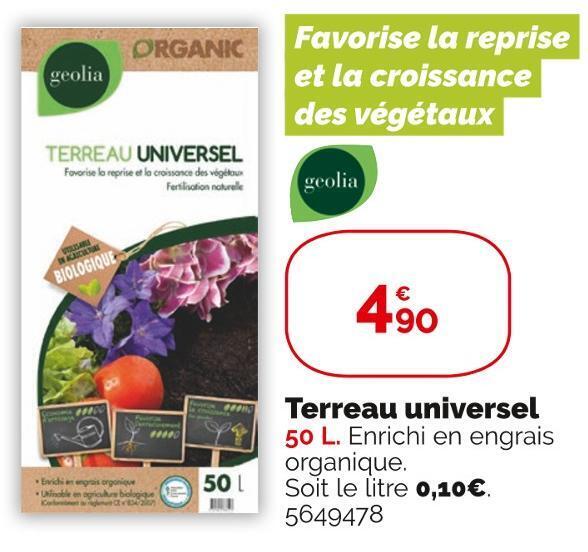 Promo Geolia Terreau Universel Chez Weldom