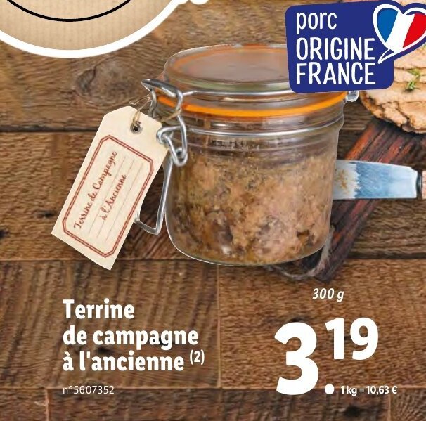 Promo Terrine de Campagne à l Ancienne chez Lidl