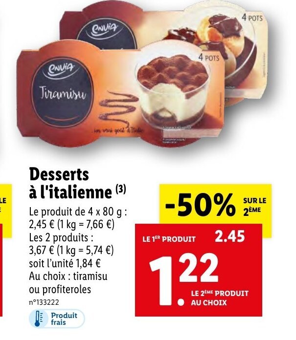 Promo Desserts A L Italienne Chez Lidl