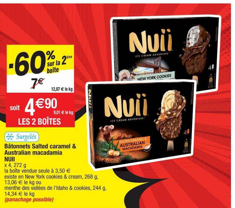 Promo Bâtonnets salted caramel australian macadamia nuii chez Migros