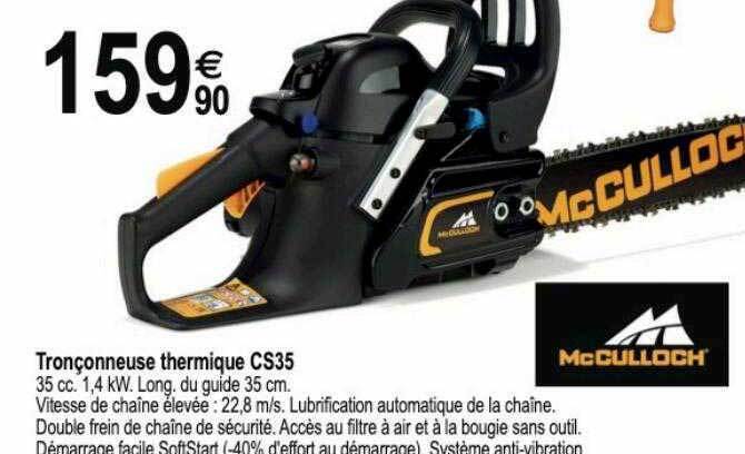 Promo Tron Onneuse Thermique Cs Mc Culloch Chez Trid Me