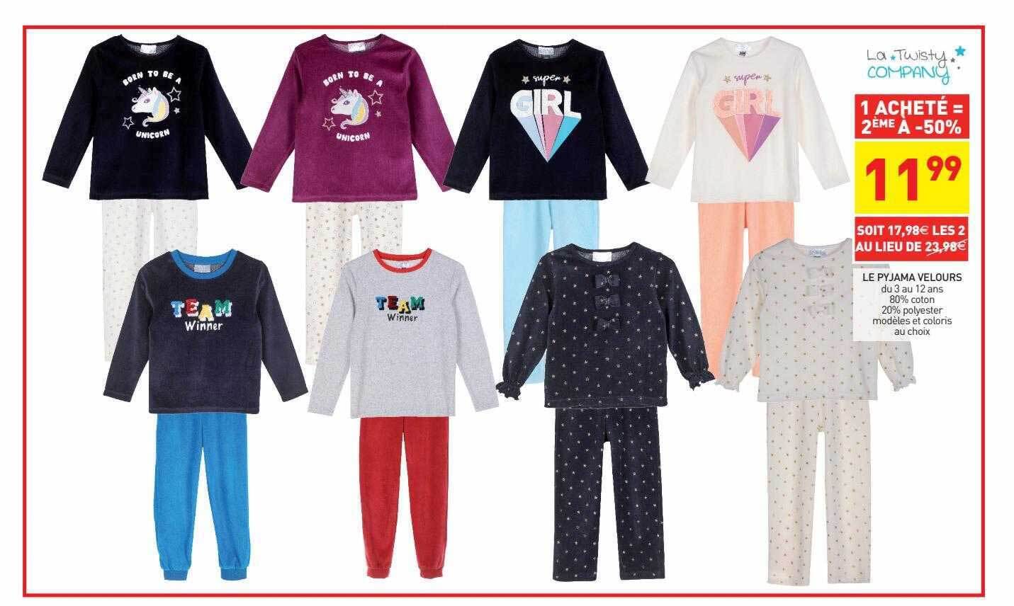 Promo Le Pyjama Velours La Twisty Company Chez Stokomani