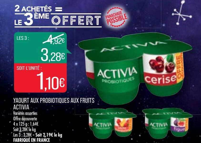 Promo Yaourt Aux Probiotiques Aux Fruits Activia Chez Match