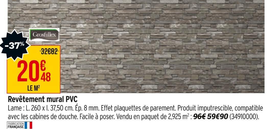 Promo Grosfillex Rev Tement Mural Pvc Chez Bricorama