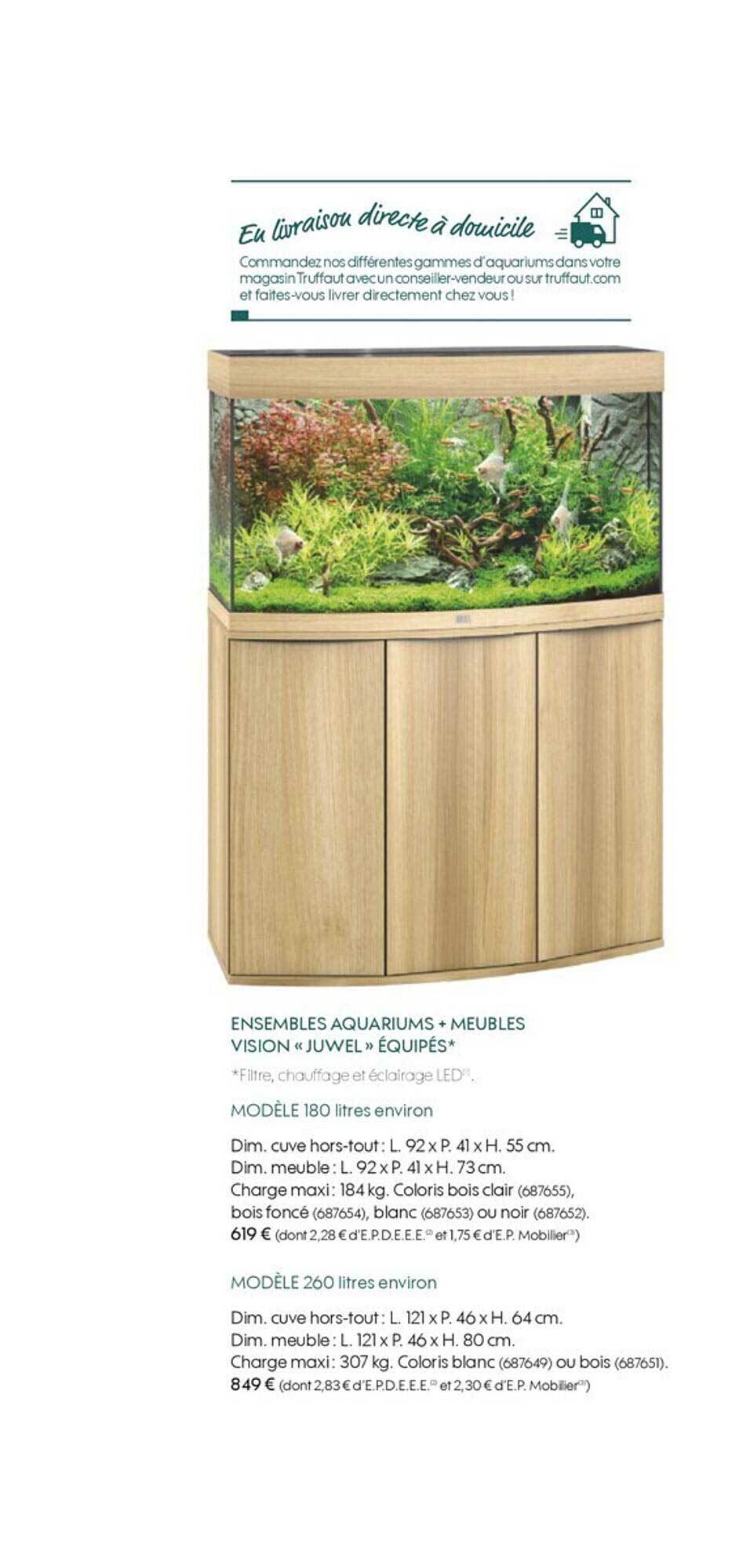 Promo Ensemble aquariums meubles vision juwel équipé chez Truffaut