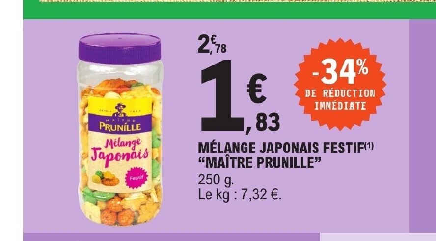 Promo Mélange Japonais Festif Maitre Prunille chez E Leclerc