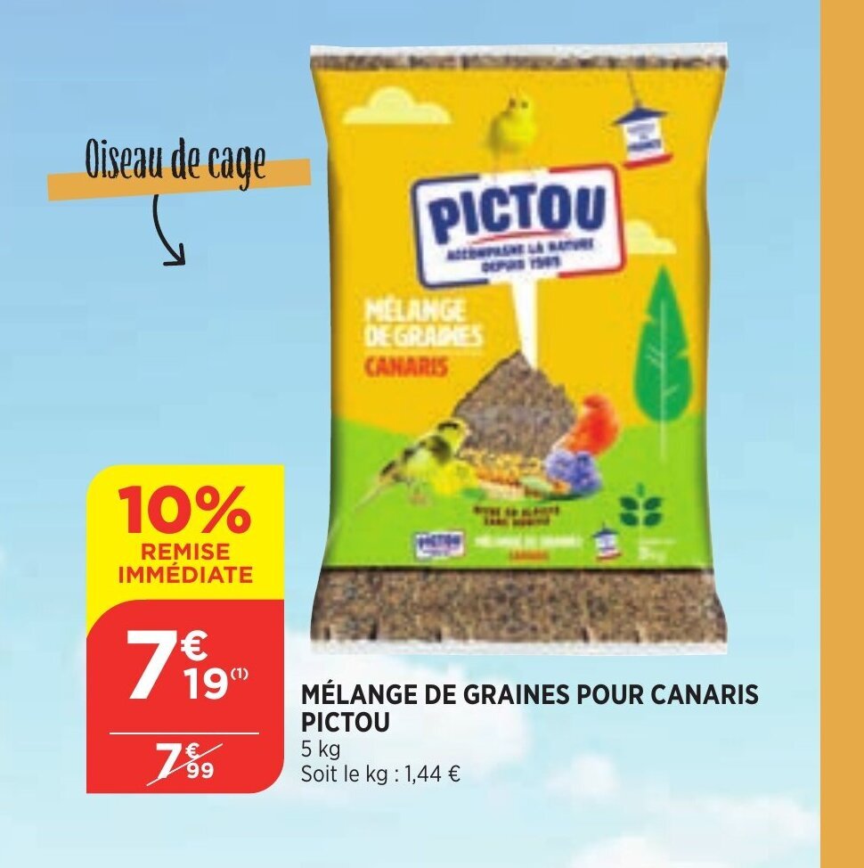 Promo Mélange De Graines Pour Canaris Pictou chez Bi1