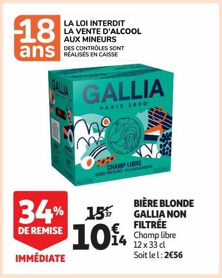 Promo Bi Re Blonde Gallia Non Filtr E Chez Auchan Supermarch