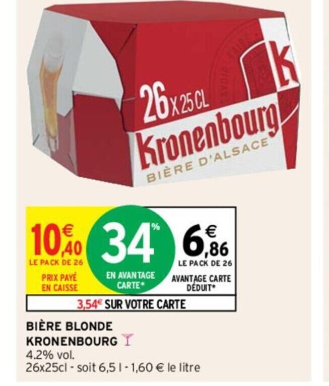 Promo Bi Re Blonde Kronenbourg Chez Intermarch Hyper