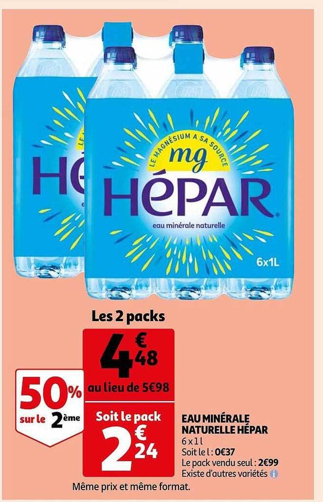 Promo Eau Min Rale Naturelle H Par Chez Auchan Direct