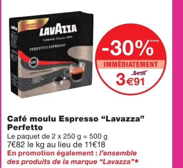 Promo Caf Moulu Espresso Lavazza Perfetto Chez Monoprix