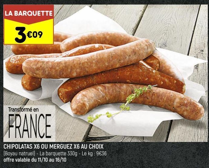 Promo Chipolatas X6 Ou Merguez X6 Au Choix Chez Leader Price