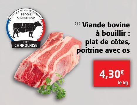 Promo Viande bovine à bouillir plats de cotes poitrines avec os chez