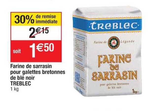 Promo Farine De Sarrasin Pour Galettes Bretonnes De Bl Noir Treblec