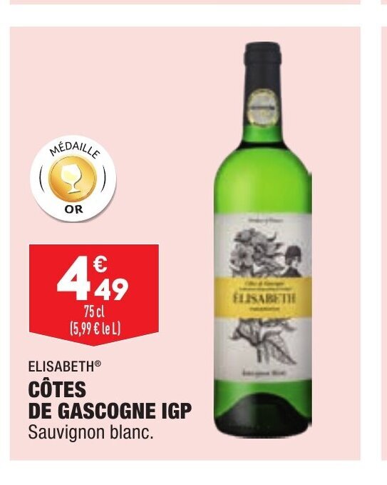 Promo Cotes De Gascogne Igp Chez Aldi