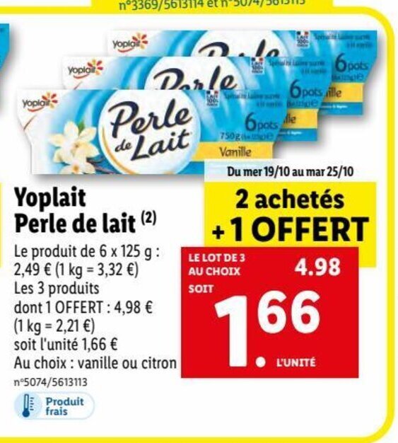 Promo Yoplait Perle De Lait Chez Lidl