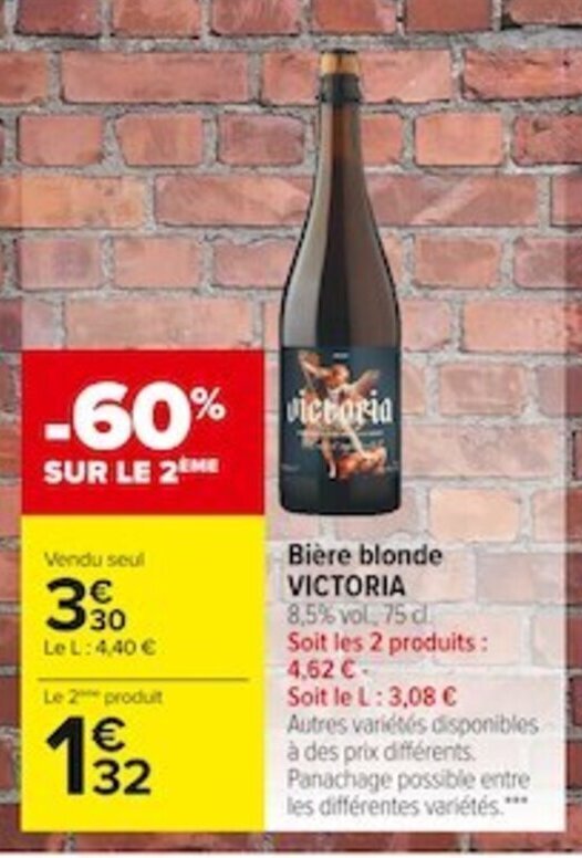 Promo Bi Re Blonde Victoria Chez Carrefour Market