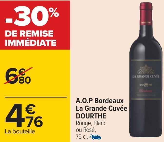 Promo Dourthe A O P Bordeaux La Grande Cuv E Chez Carrefour