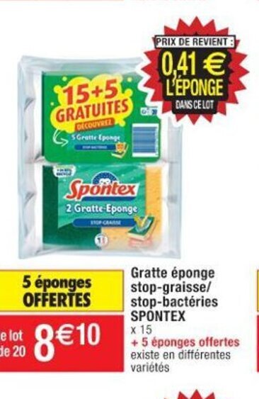 Promo Gratte Pong Stop Graisse Stop Bact Ries Spontex Chez Cora