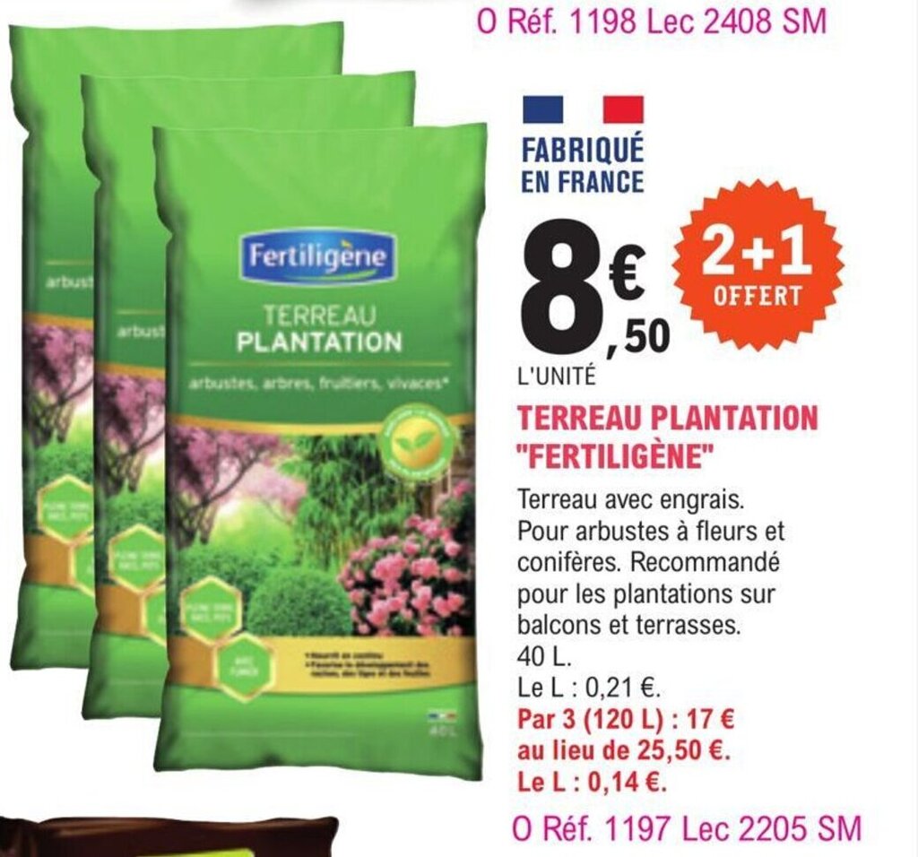 Promo Terreau Plantation Fertilig Ne Chez E Leclerc Jardi