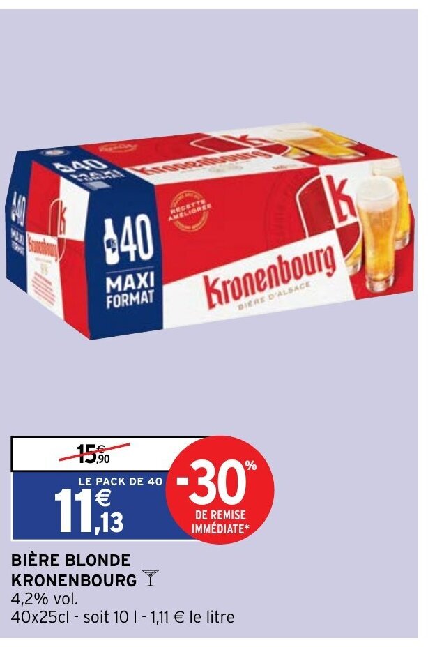 Promo Bi Re Blonde Kronenbourg Chez Intermarch