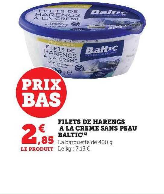 Promo Filets De Harengs La Cr Me Sans Peau Baltic Chez U Express