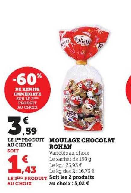 Promo Moulage Chocolat Rohan Chez Hyper U