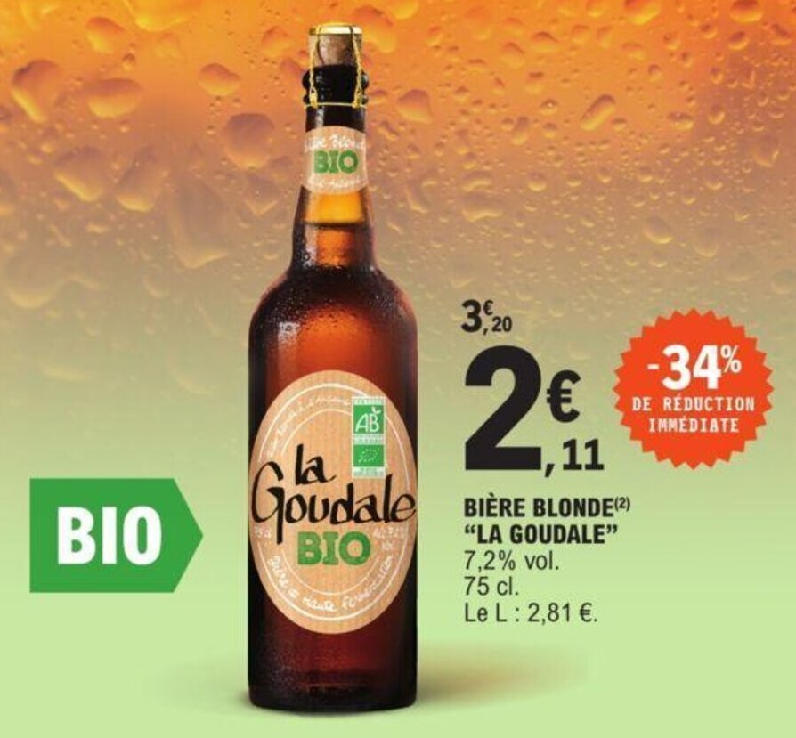 Promo Bière Blonde La Goudale chez E Leclerc