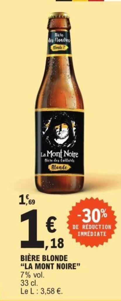 Promo Bière Blonde La Mont Noire chez E Leclerc