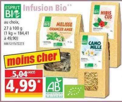 Promo Infusion Bio Esprit Bio Chez Norma