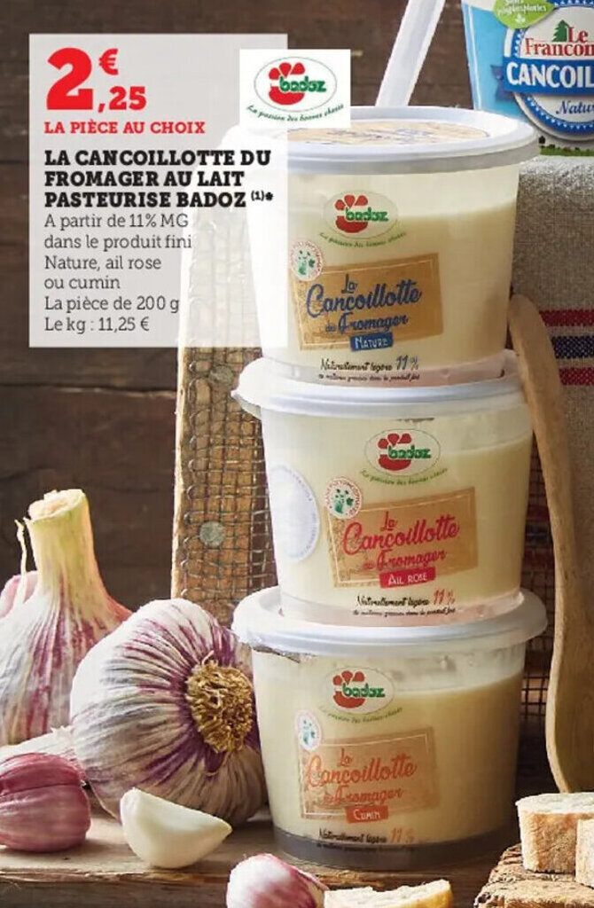 Promo La Cancoillotte Du Fromager Au Lait Pasteurise Badoz Chez Super U