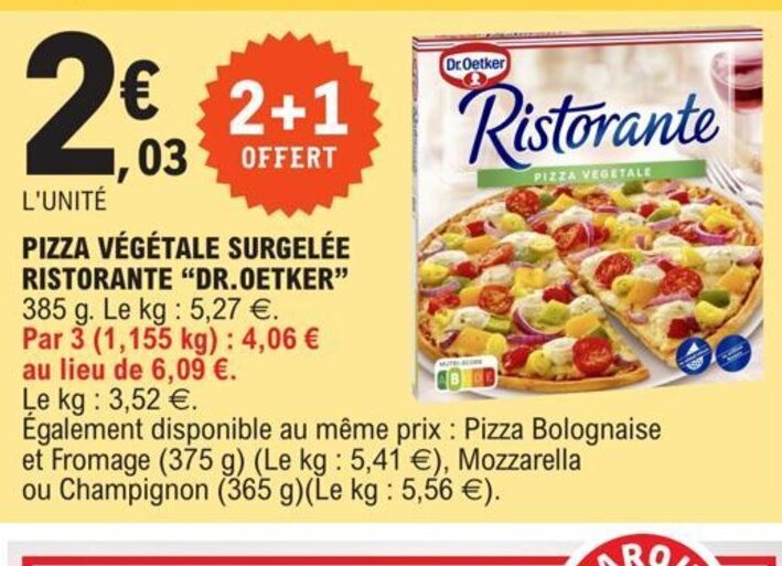 Promo Pizza V G Tale Surgele Ristorante Dr Oetker Chez E Leclerc