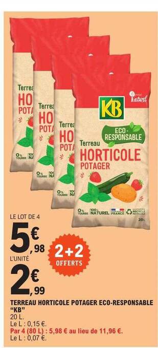 Promo Terreau Horticole Potager Eco Responsable Chez E Leclerc