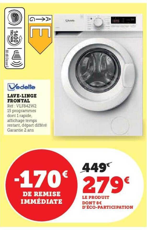 Promo Lave Linge Frontal Vedette Chez Hyper U