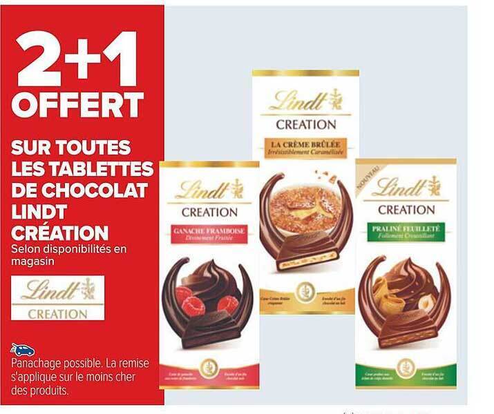 Promo Tablettes De Chocolat Lindt Cr Ation Chez Carrefour