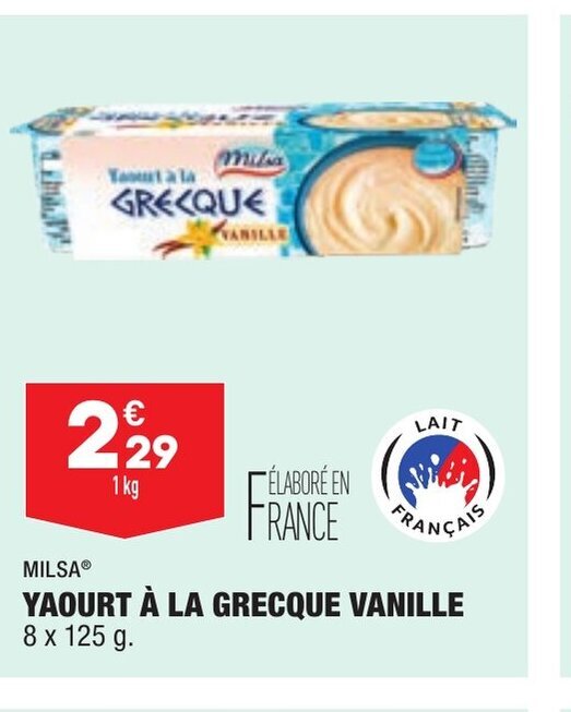 Promo Yaourt A La Grecque Vanille Chez Aldi