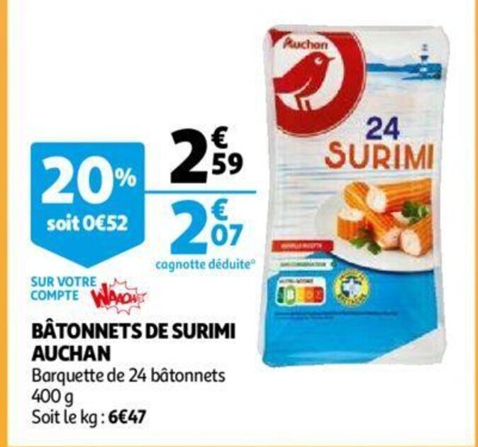 Promo B Tonnets De Surimi Auchan Chez Auchan