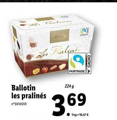 Promo Ballotin Les Pralin S Favorina Chez Lidl