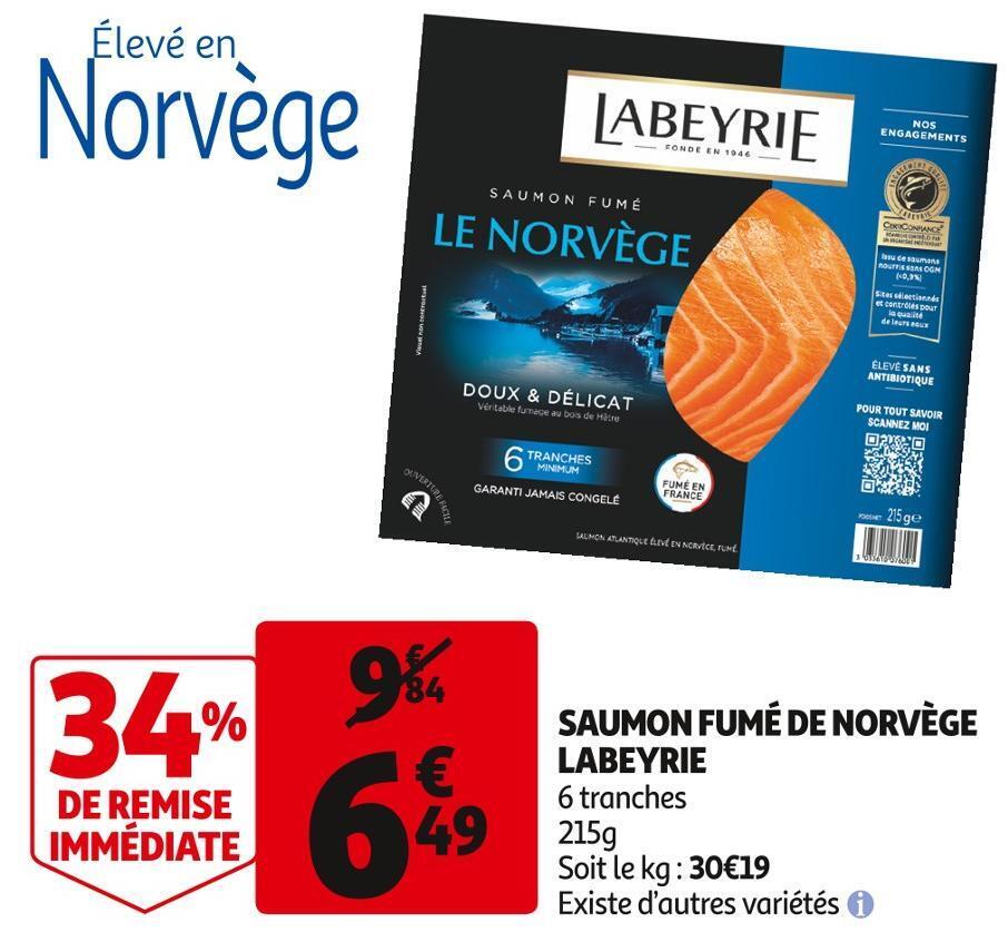 Promo Labeyrie Saumon Fum De Norv Ge Chez Auchan Supermarch