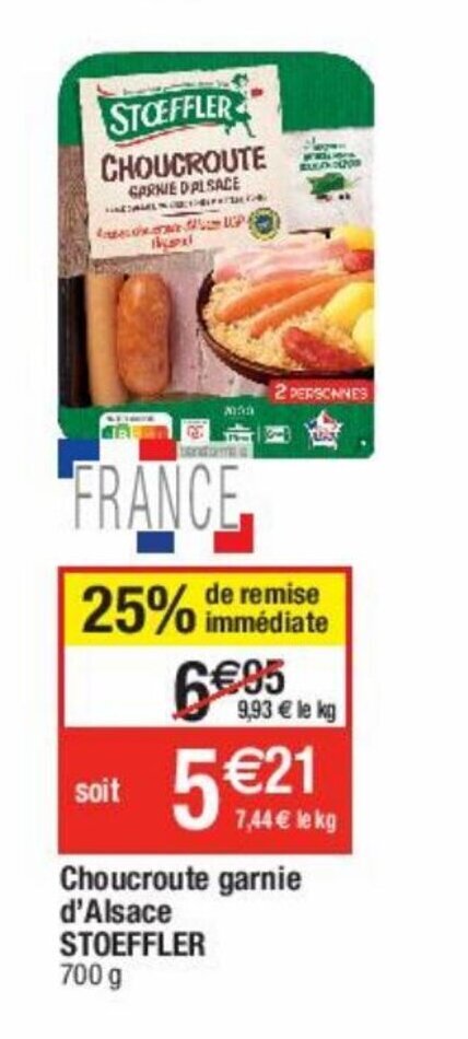 Promo Choucroute Garnie D Alsace Stoeffler Chez Cora