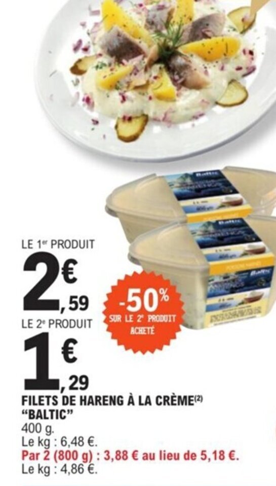 Promo Filets De Hareng La Cr Me Baltic Chez E Leclerc