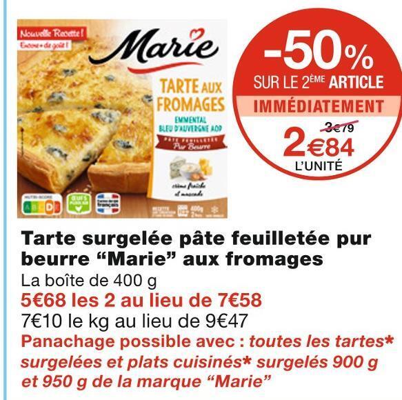 Promo Marie Tarte Surgel E P Te Feuillet E Pur Beurre Aux Fromages Chez