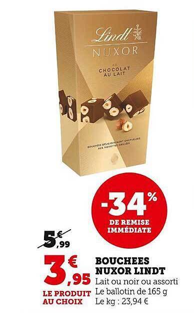 Promo Bouchées nuxor lindt chez Super U