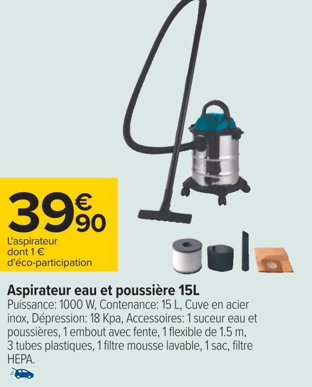 Promo Aspirateur Eau Et Poussi Re L Chez Carrefour