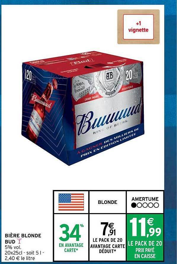 Promo Bi Re Blonde Bud Chez Intermarch