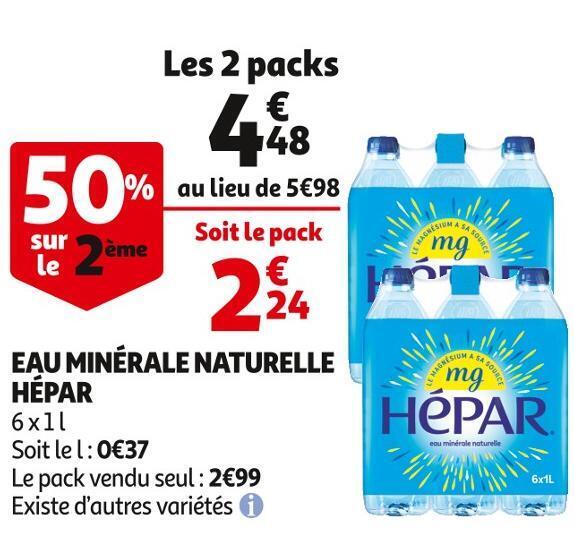 Promo Hépar eau minérale naturelle chez Auchan Supermarché